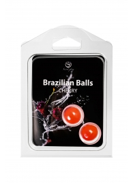 Набор из 2 шариков с массажным маслом Brazilian Balls с ароматом вишни - Secret Play - купить с доставкой в Чебоксарах