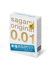 Увлажнённые презервативы Sagami Original 0.01 Extra Lub - 2 шт. - Sagami - купить с доставкой в Чебоксарах