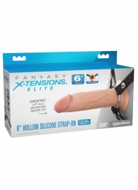 Полый страпон на ремнях 6’’ Hollow Silicone Strap-on - Pipedream - купить с доставкой в Чебоксарах