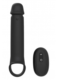 Черная насадка-удлинитель с вибрацией Vibrating Extender With Remote - Dream Toys - в Чебоксарах купить с доставкой