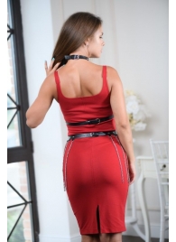 Черно-серебристая портупея-юбка plus size с цепочками - БДСМ Арсенал - купить с доставкой в Чебоксарах