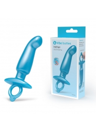 Голубая анальная пробка для массажа простаты Hither Silicone Prostate Plug - 14,3 см. - b-Vibe - в Чебоксарах купить с доставкой