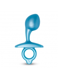 Голубая анальная пробка для массажа простаты Bulb Silicone Prostate Plug - 10,7 см. - b-Vibe - в Чебоксарах купить с доставкой