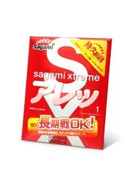 Утолщенный презерватив Sagami Xtreme FEEL LONG с точками - 1 шт. - Sagami - купить с доставкой в Чебоксарах