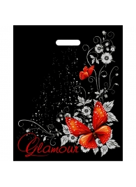 Черный пакет Glamour с вырубной ручкой (38х47 см) - Сима-Ленд - купить с доставкой в Чебоксарах
