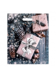 Новогодний пакет с принтом в виде подарков и вырубной ручкой (45х38 см) - Сима-Ленд - купить с доставкой в Чебоксарах