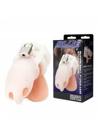 Белая клетка для пениса Silicone Small 2 in Cock Cage With Ball Divider - BlueLine - купить с доставкой в Чебоксарах