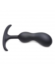 Черный массажер простаты с утяжелителями Premium Silicone Weighted Prostate Plug Medium - 16,3 см. - XR Brands - в Чебоксарах купить с доставкой