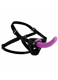 Лиловый поясной страпон Navigator Silicone G-Spot Dildo with Harness - 17,8 см. - XR Brands - купить с доставкой в Чебоксарах