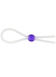 Прозрачное лассо с фиолетовой бусиной SILICONE COCK RING WITH BEAD LAVENDER - NMC - в Чебоксарах купить с доставкой