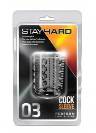 Прозрачная насадка с шипами и шишечками STAY HARD COCK SLEEVE 03 CLEAR - Blush Novelties - в Чебоксарах купить с доставкой