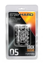 Прозрачная насадка с капельками STAY HARD COCK SLEEVE 05 CLEAR - Blush Novelties - в Чебоксарах купить с доставкой