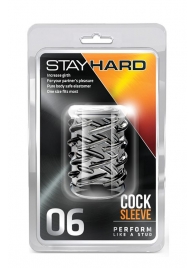 Прозрачная насадка с объёмными чёрточками STAY HARD COCK SLEEVE 06 CLEAR - Blush Novelties - в Чебоксарах купить с доставкой