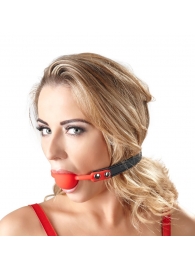 Силиконовый кляп-шар на чёрных ремешках Red Gag silicone - Orion - купить с доставкой в Чебоксарах