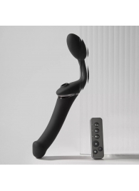 Черный безремневой вибрострапон Strap-On-Me Multi Orgasm Size XL - Strap-on-me - купить с доставкой в Чебоксарах
