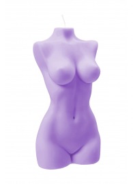 Фиолетовая интерьерная свеча в форме женского торса - 850 гр. - Pecado - купить с доставкой в Чебоксарах