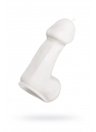 Белая свеча в форме пениса - 47 гр. - Pecado - купить с доставкой в Чебоксарах