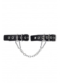 Черные оковы из одного ремешка с люверсами - Pecado - купить с доставкой в Чебоксарах