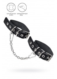 Черные оковы из одного ремешка с люверсами - Pecado - купить с доставкой в Чебоксарах