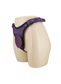 Фиолетовые трусики харнесс с платформой Caludio III - Baile - купить с доставкой в Чебоксарах