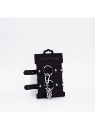 Черно-красные кожаные оковы - Crazy Handmade - купить с доставкой в Чебоксарах