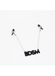 Зажимы на соски с кожаной подвеской BDSM - Crazy Handmade - купить с доставкой в Чебоксарах