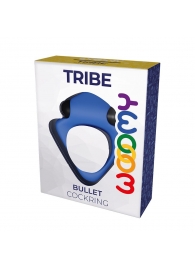 Синее эрекционное кольцо Wooomy Tribeс с вибрацией - Adrien Lastic - в Чебоксарах купить с доставкой