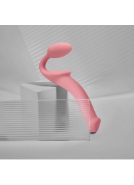 Розовый безремневой страпон Strap-on-me Semi-Realistic Bendable Strap-On size S - Strap-on-me - купить с доставкой в Чебоксарах