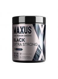 Черные утолщенные презервативы MAXUS Extra Strong с железным кейсом - 15 шт. - Maxus - купить с доставкой в Чебоксарах