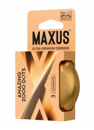 Точечные презервативы MAXUS 2000 Amazing Dots с железным кейсом - 3 шт. - Maxus - купить с доставкой в Чебоксарах
