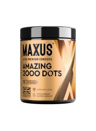 Точечные презервативы MAXUS 2000 Amazing Dots с железным кейсом - 15 шт. - Maxus - купить с доставкой в Чебоксарах