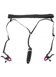Женские вибростринги с зажимами для половых губ Spreader String with Vibrator - Orion - купить с доставкой в Чебоксарах
