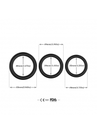 Набор из 3 черных эрекционных колец Stay Hard - Boys of Toys - в Чебоксарах купить с доставкой
