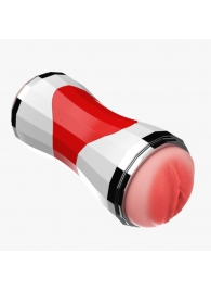 Двусторонний мастурбатор в колбе Power Grip Cup - вагина и ротик - Boys of Toys - в Чебоксарах купить с доставкой Двусторонний мастурбатор в колбе Power Grip Cup - вагина и ротик - Boys of Toys - в Чебоксарах купить с доставкой