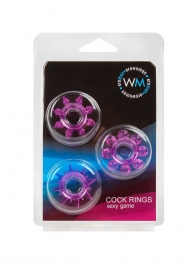 Набор из 3 лиловых эрекционных колец различной формы - Erowoman-Eroman - в Чебоксарах купить с доставкой