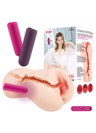 Мастурбатор-вагина с вибрацией Jenny Onahole edition 005 - KOKOS - в Чебоксарах купить с доставкой Мастурбатор-вагина с вибрацией Jenny Onahole edition 005 - KOKOS - в Чебоксарах купить с доставкой