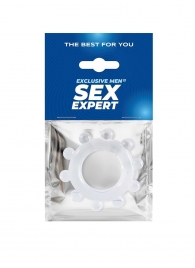 Прозрачное эрекционное кольцо со стимулирующими шариками - Sex Expert - в Чебоксарах купить с доставкой