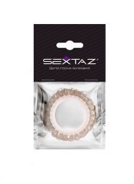 Эрекционное кольцо с бежевыми «ресничками» - Sextaz - в Чебоксарах купить с доставкой