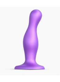 Фиолетовая насадка Strap-On-Me Dildo Plug Curvy size M - Strap-on-me - купить с доставкой в Чебоксарах