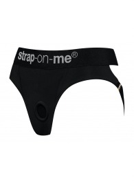 Черные трусики для насадок Heroine Lingerie Harness - size XL - Strap-on-me - купить с доставкой в Чебоксарах