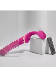 Ярко-розовый безремневой страпон Multi Orgasm Bendable Strap-On size XL с клиторальной стимуляцией - Strap-on-me - купить с доставкой в Чебоксарах