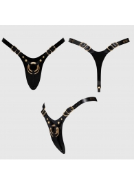 Черный пояс для фиксации насадок Strap-On-Me Leatherette Harness Fabulous - Strap-on-me - купить с доставкой в Чебоксарах