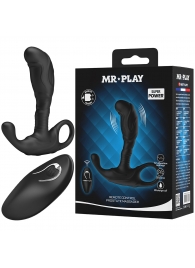 Черный изогнутый массажёр простаты с вибрацией и пультом ДУ - Baile - в Чебоксарах купить с доставкой