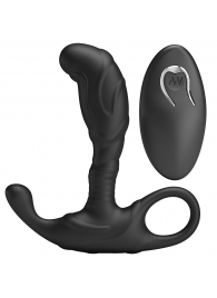 Черный изогнутый массажёр простаты с вибрацией и пультом ДУ - Baile - в Чебоксарах купить с доставкой