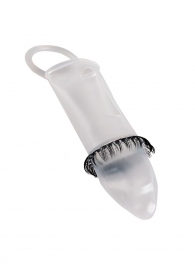 Закрытая насадка на пенис с подхватом мошонки и стимулирующими «ресничками» - Sextaz - в Чебоксарах купить с доставкой