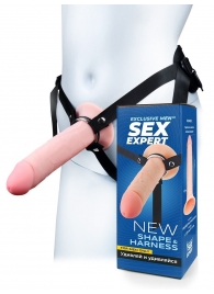 Мужской полый страпон на регулируемых ремешках - 22 см. - Sex Expert - купить с доставкой в Чебоксарах