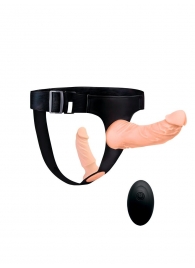 Женский страпон с 2 насадками, вибрацией и пультом ДУ - Erowoman-Eroman - купить с доставкой в Чебоксарах