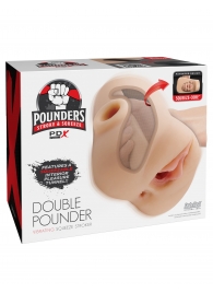 Телесный мастурбатор с вибрацией Double Pounder Vibrating Squeeze Stroker - Pipedream - в Чебоксарах купить с доставкой