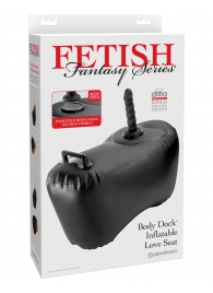 Черное надувное кресло с платформой для фиксации дилдо Body Dock Inflatable Love Seat - Pipedream - купить с доставкой в Чебоксарах