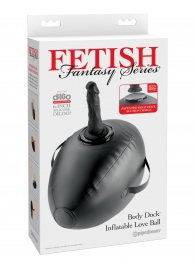 Черный надувной мяч с платформой для фиксации дилдо Body Dock Inflatable Love Ball - Pipedream - купить с доставкой в Чебоксарах
